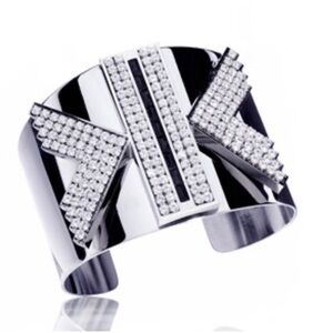 Atelier Swarovski Karl Lagarfeld KK Silver Cuff. Karl Lagarfeld Hip Chic Cuff.